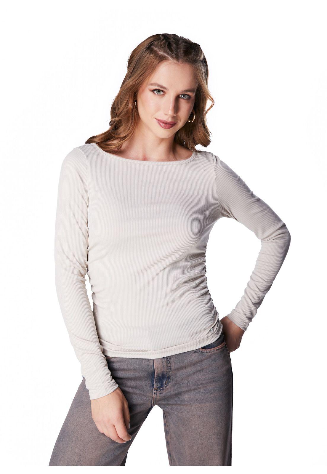 POLERA MUNCH REGULAR ESCOTE ASIMETRICO Y RECOGIDO COSTADOS CRUDO-1