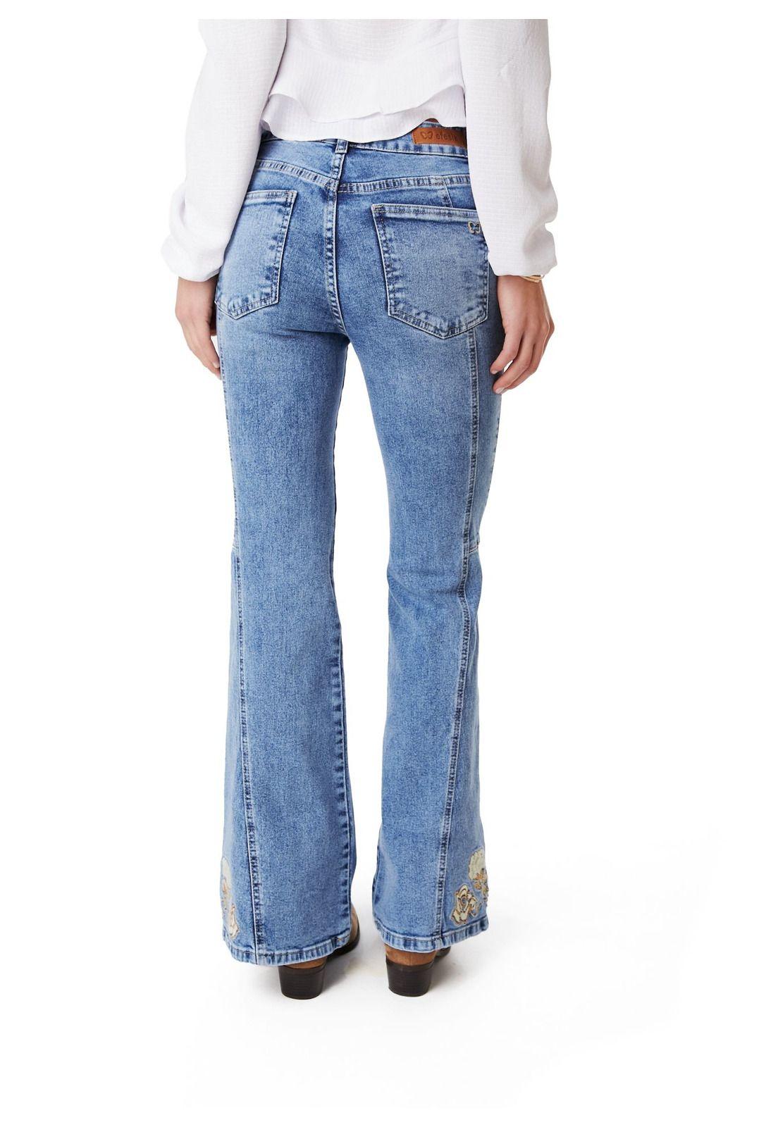 JEANS CURVI FLARE CORTES Y BORDADO AZUL EFESIS-3