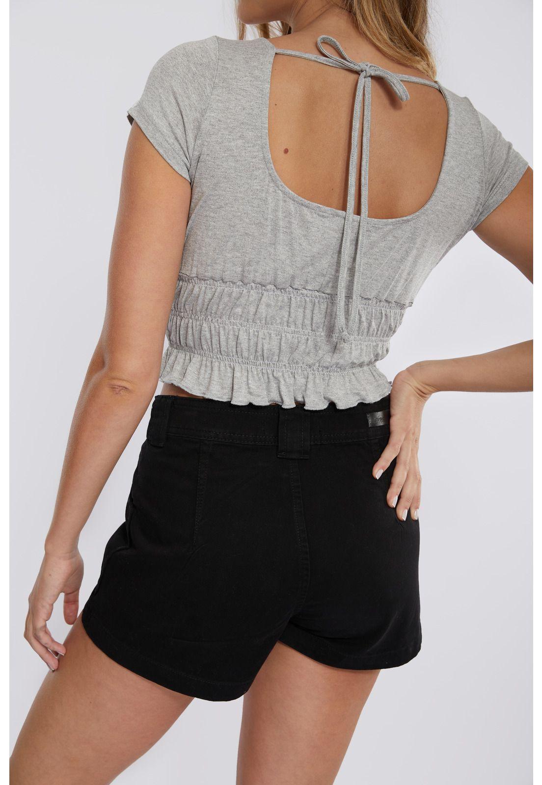 Polera Luna Crop Pieza Elasticada Gris Efesis-2