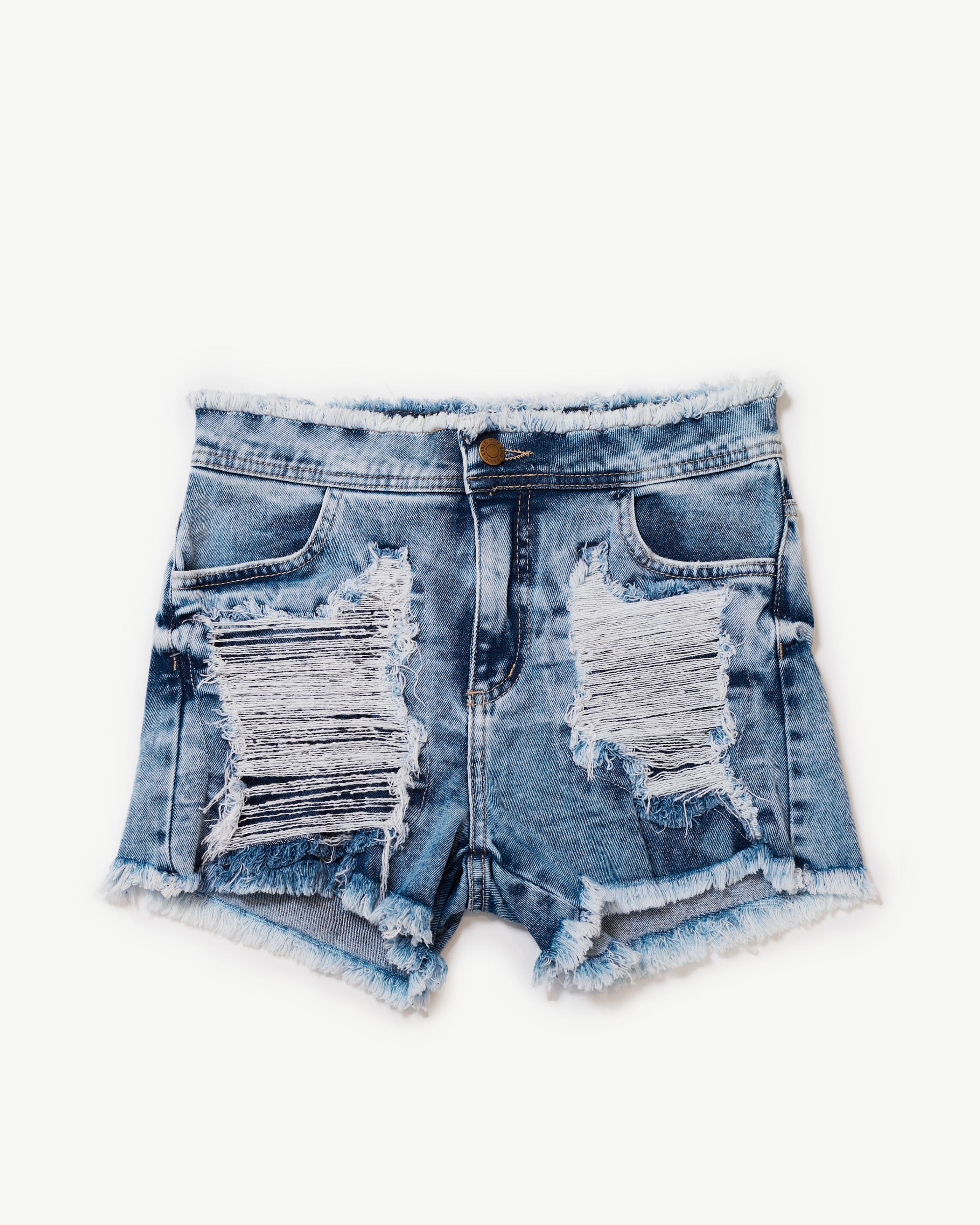 Short Manu Full Roturas C/ Parches Azul Efesis-0