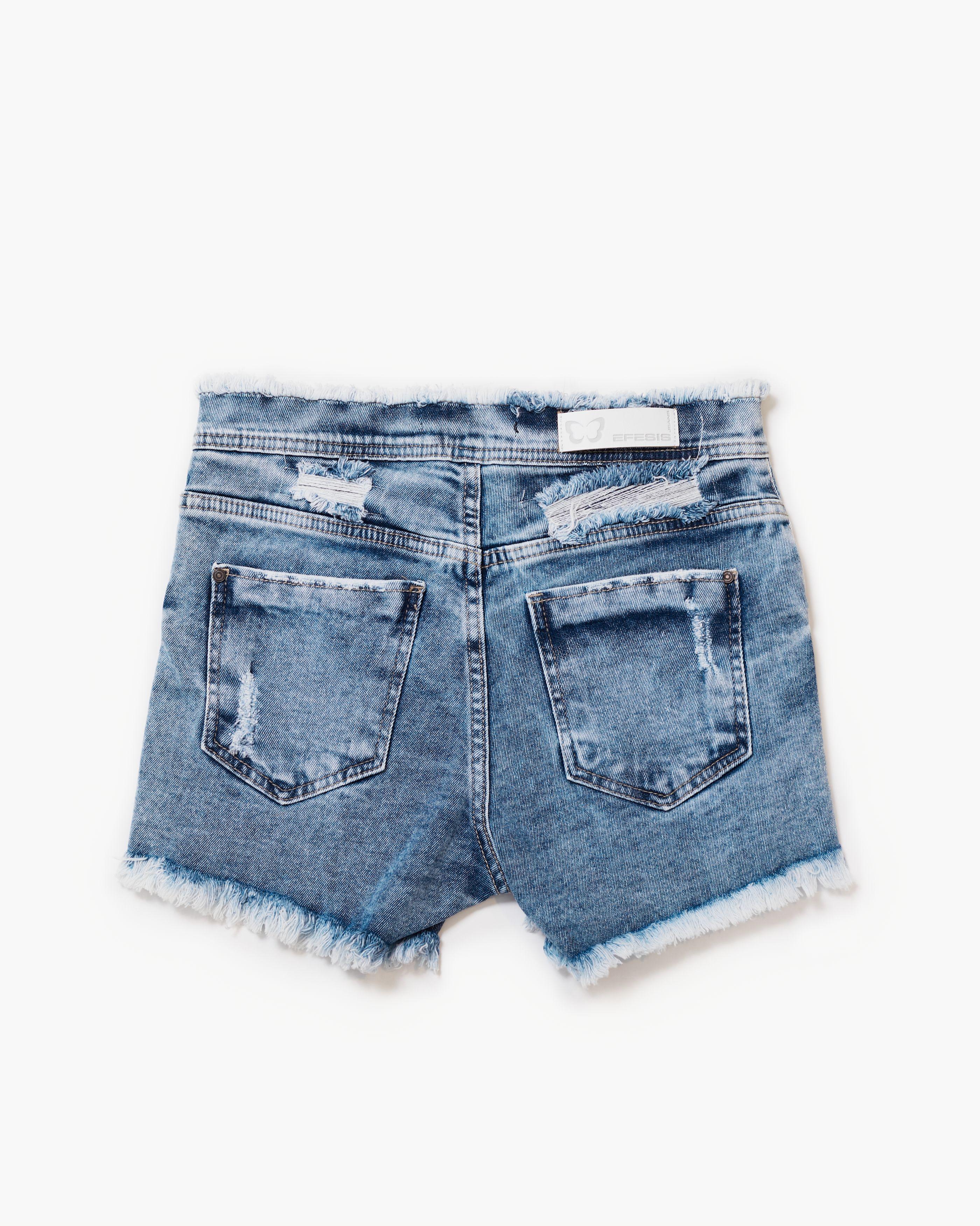 Short Manu Full Roturas C/ Parches Azul Efesis-1