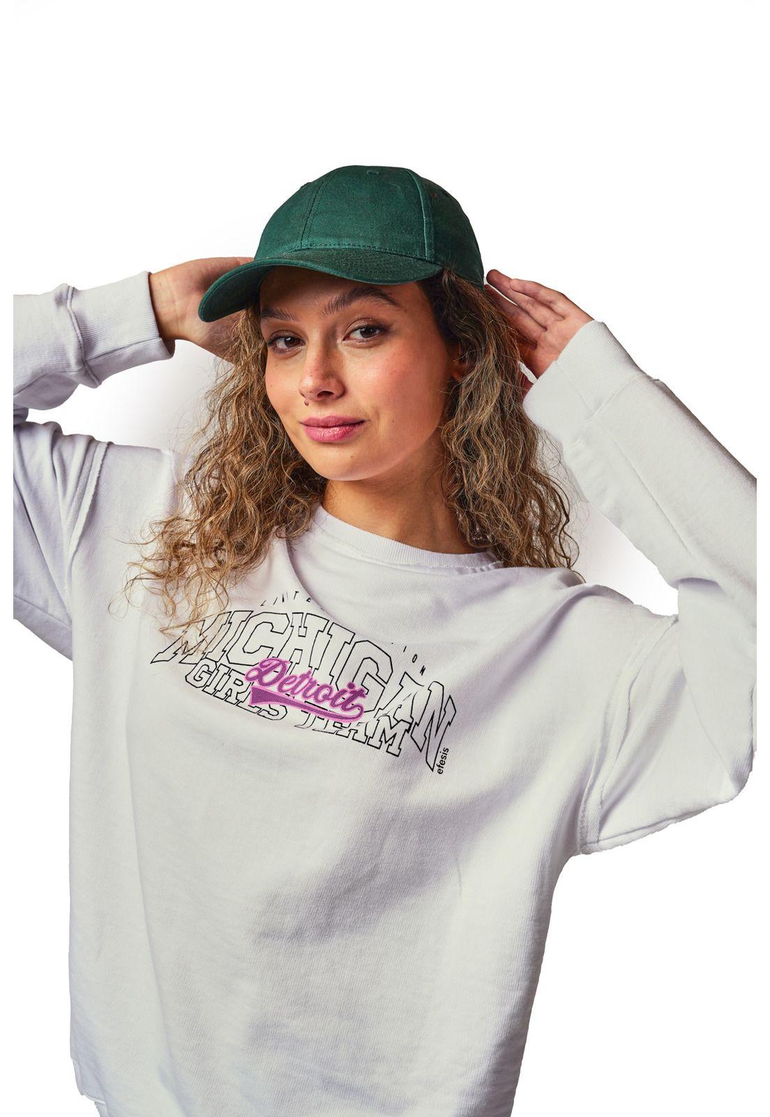 Polerón Anais Regular Sin Terminación Estampado Blanco Efesis-2