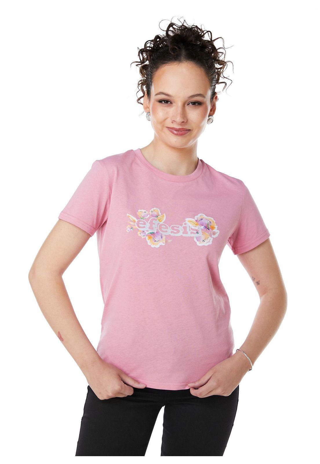 POLERA GIOVY REGULAR ESTAMPADO ROSAD0 EFESIS-5
