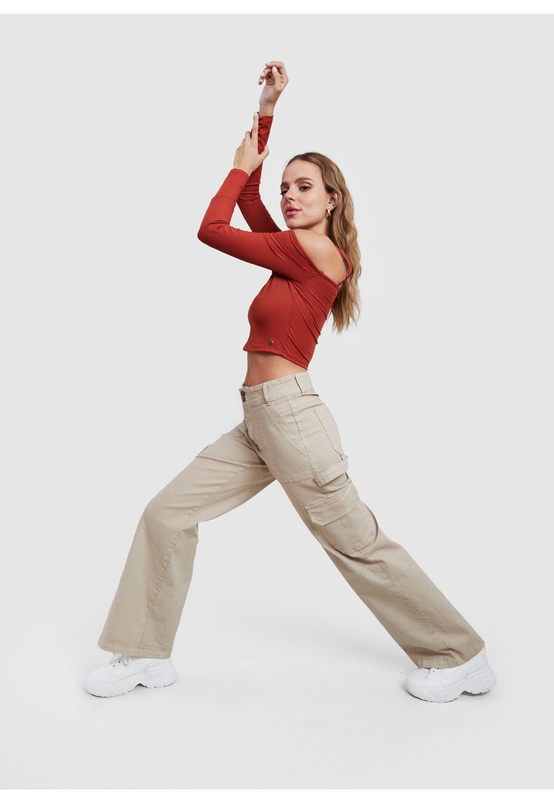 Pantalón Naos Palazzo Cargo Color Arena Efesis-1