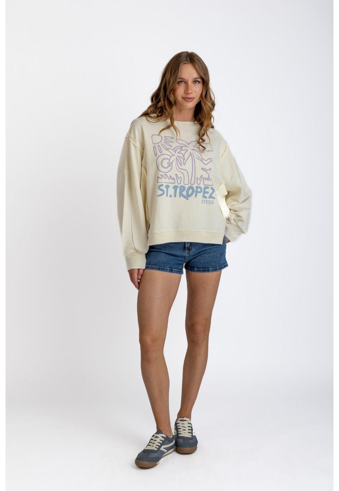 POLERON KIOTO OVERSIZE CORTES Y ESTAMPADO CRUDO EFESIS-0