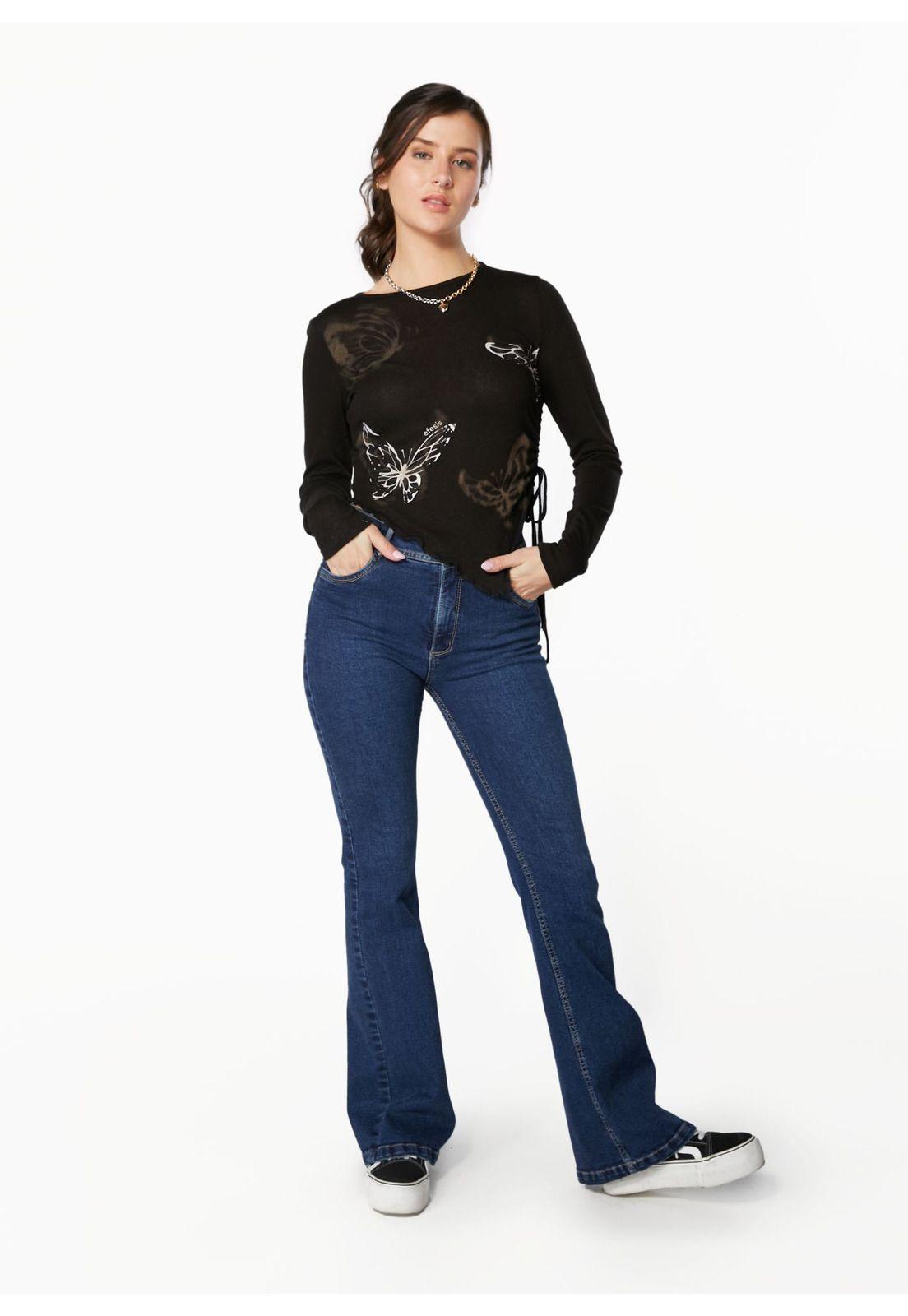 JEANS FEEL FLARE BOLSILLO C/ TAPETAS AZUL EFESIS-0