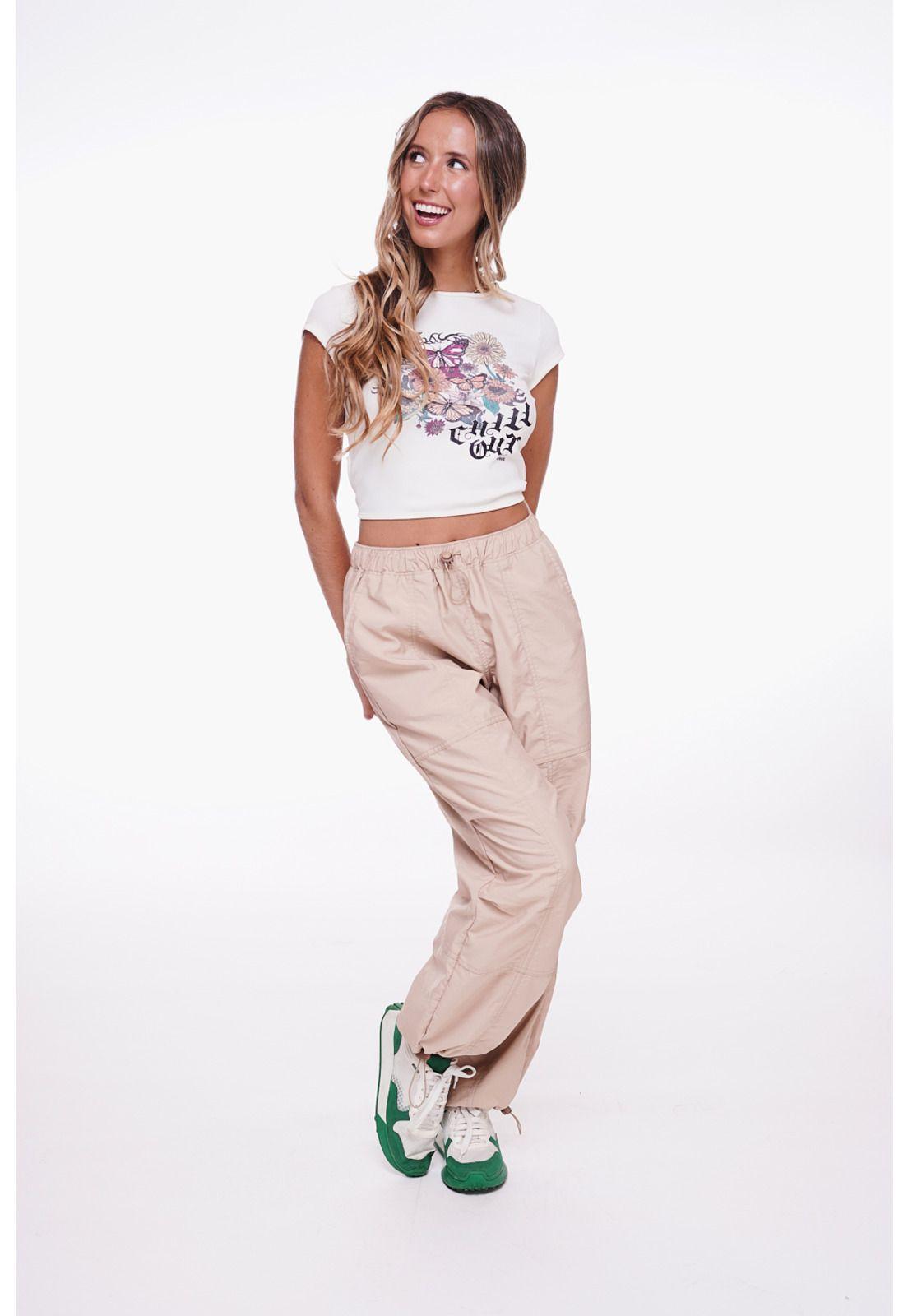 Pantalón Novo Parachutte Hilo Contratono Beige Efesis-0