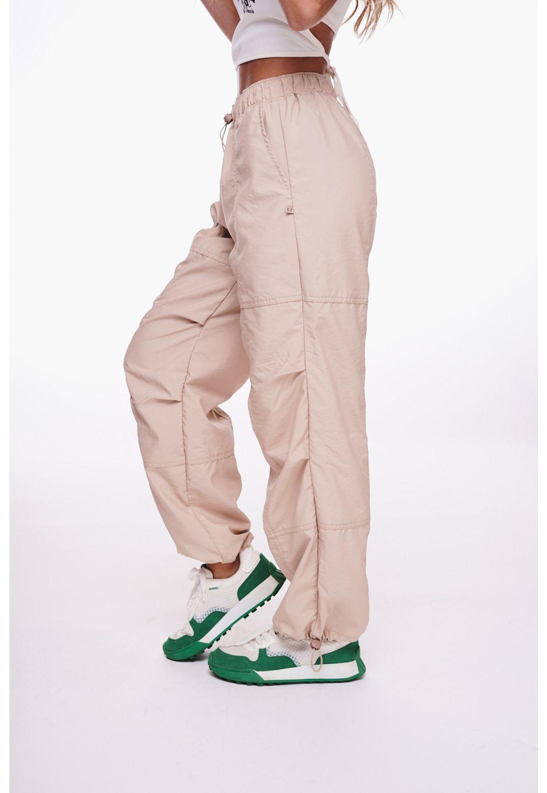 Pantalón Novo Parachutte Hilo Contratono Beige Efesis-2