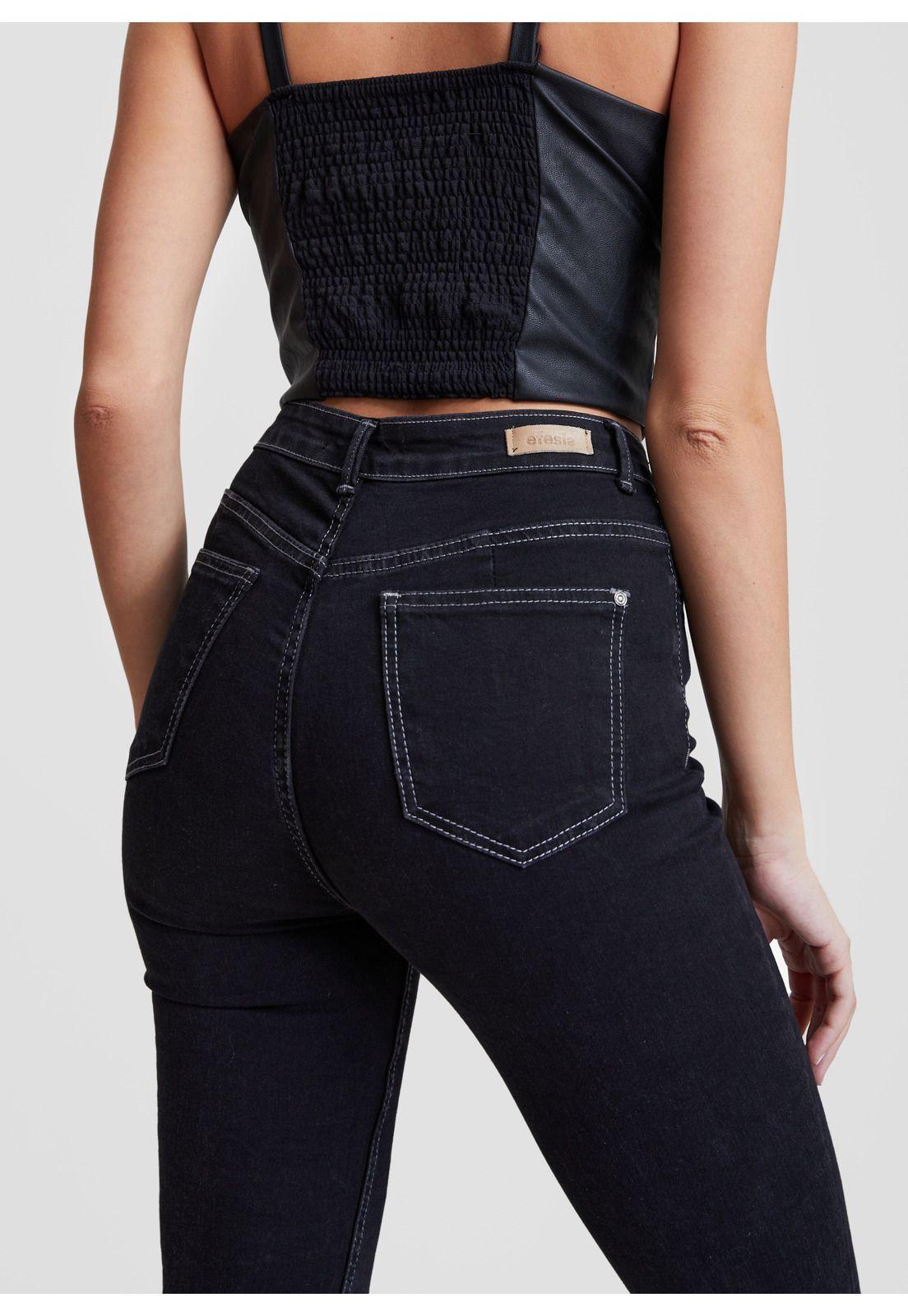 Jeans Hortensia Flare Hilo Contraste Negro Efesis-3