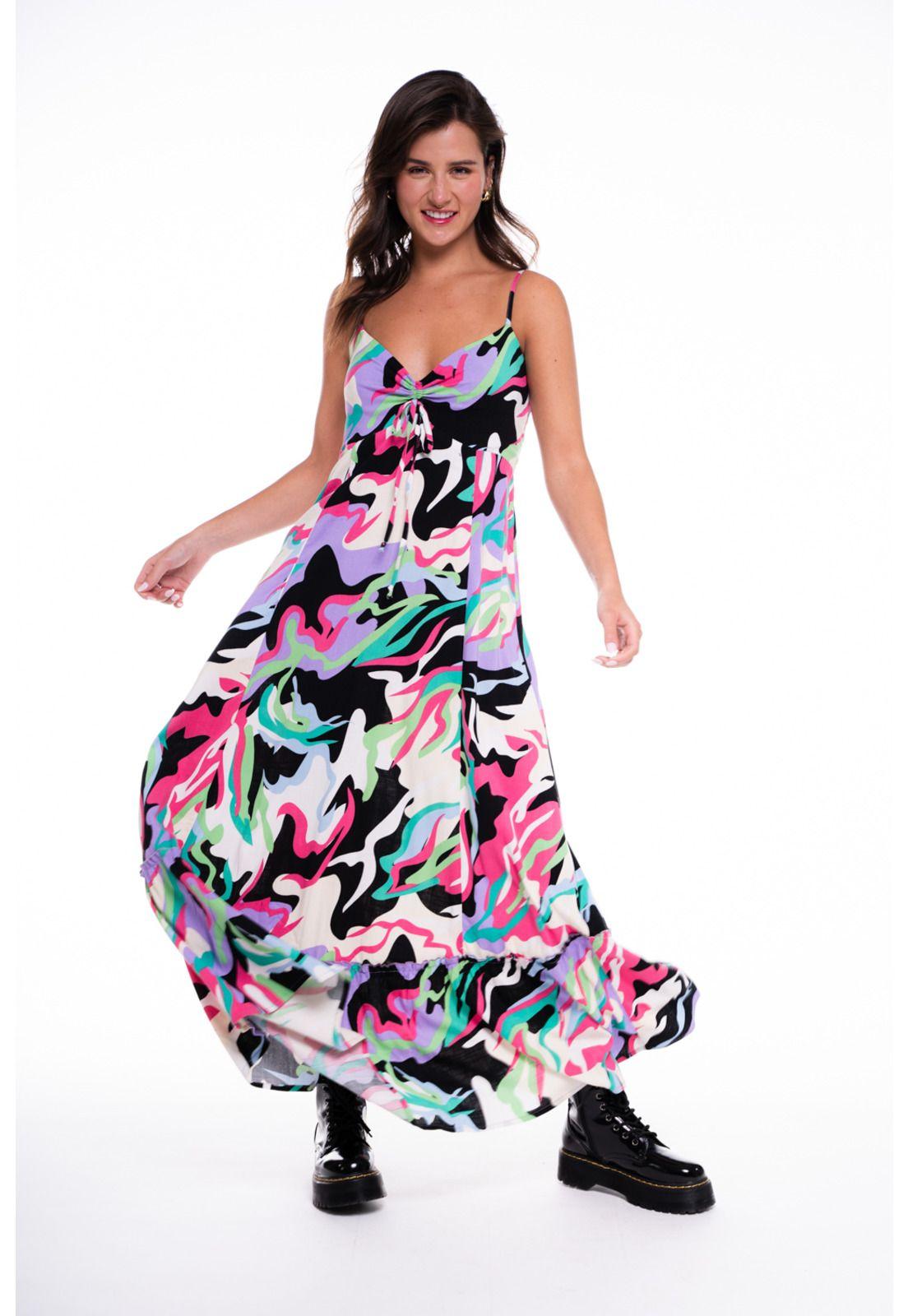 Vestido Gaelia Largo Pabilos Multicolor Efesis-0