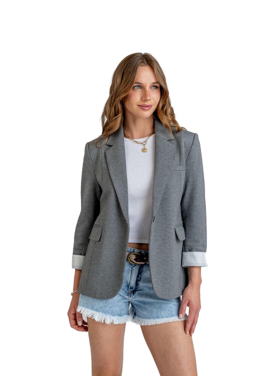 BLAZER BLAZ REGULAR MANGA ROLL UP GRIS EFESIS-1
