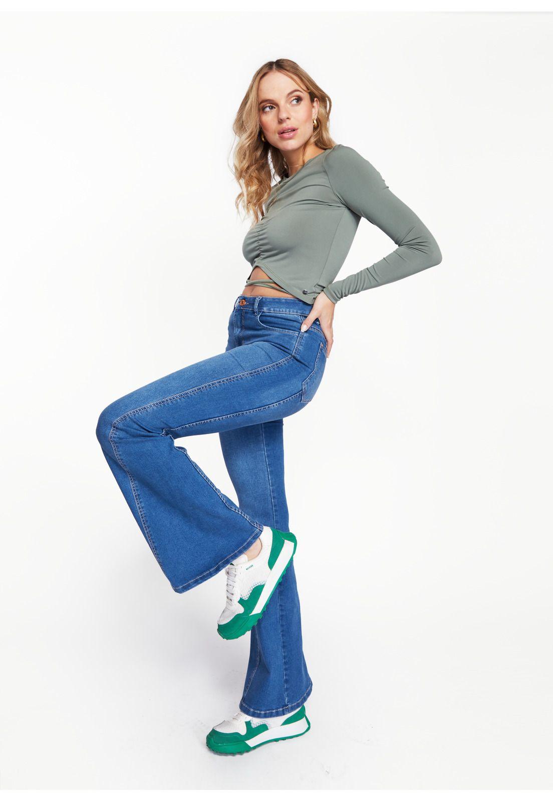 Jeans Bertina Flare Pieza Costado Azul Efesis-1
