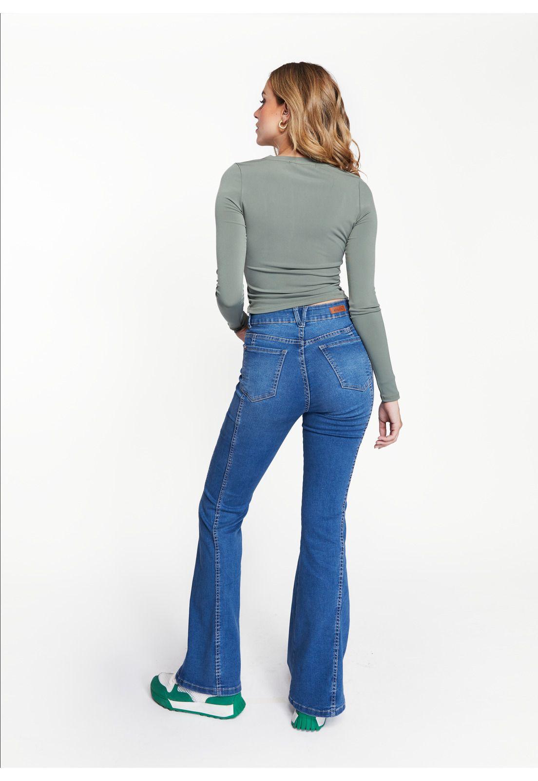 Jeans Bertina Flare Pieza Costado Azul Efesis-3
