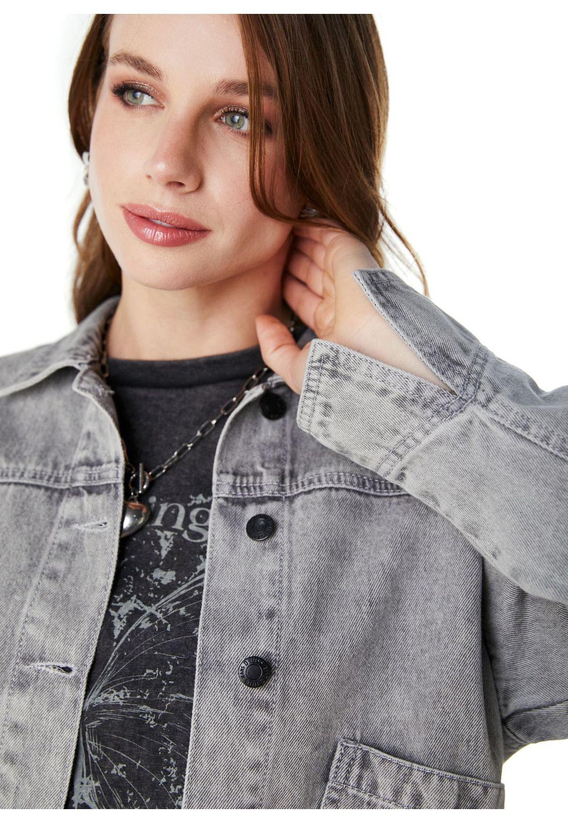 CHAQUETA KODA OVERSIZE CROP GRAVILLADA NEGRO EFESIS-4