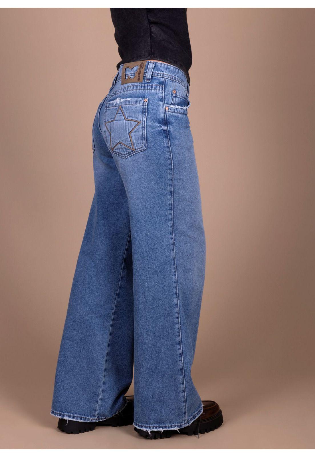 JEANS PUFF WIDE BOLSILLO CON ESTRELLAS AZUL LIGHT EFESIS-2