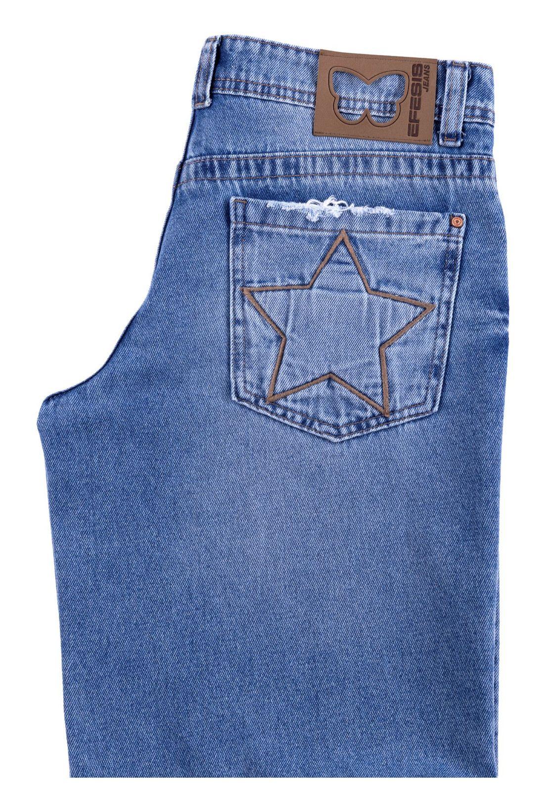 JEANS PUFF WIDE BOLSILLO CON ESTRELLAS AZUL LIGHT EFESIS-4