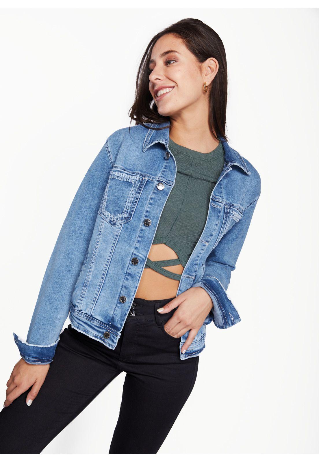 Chaqueta Leo Regular Detalles en Bolsillos Azul Efesis-0