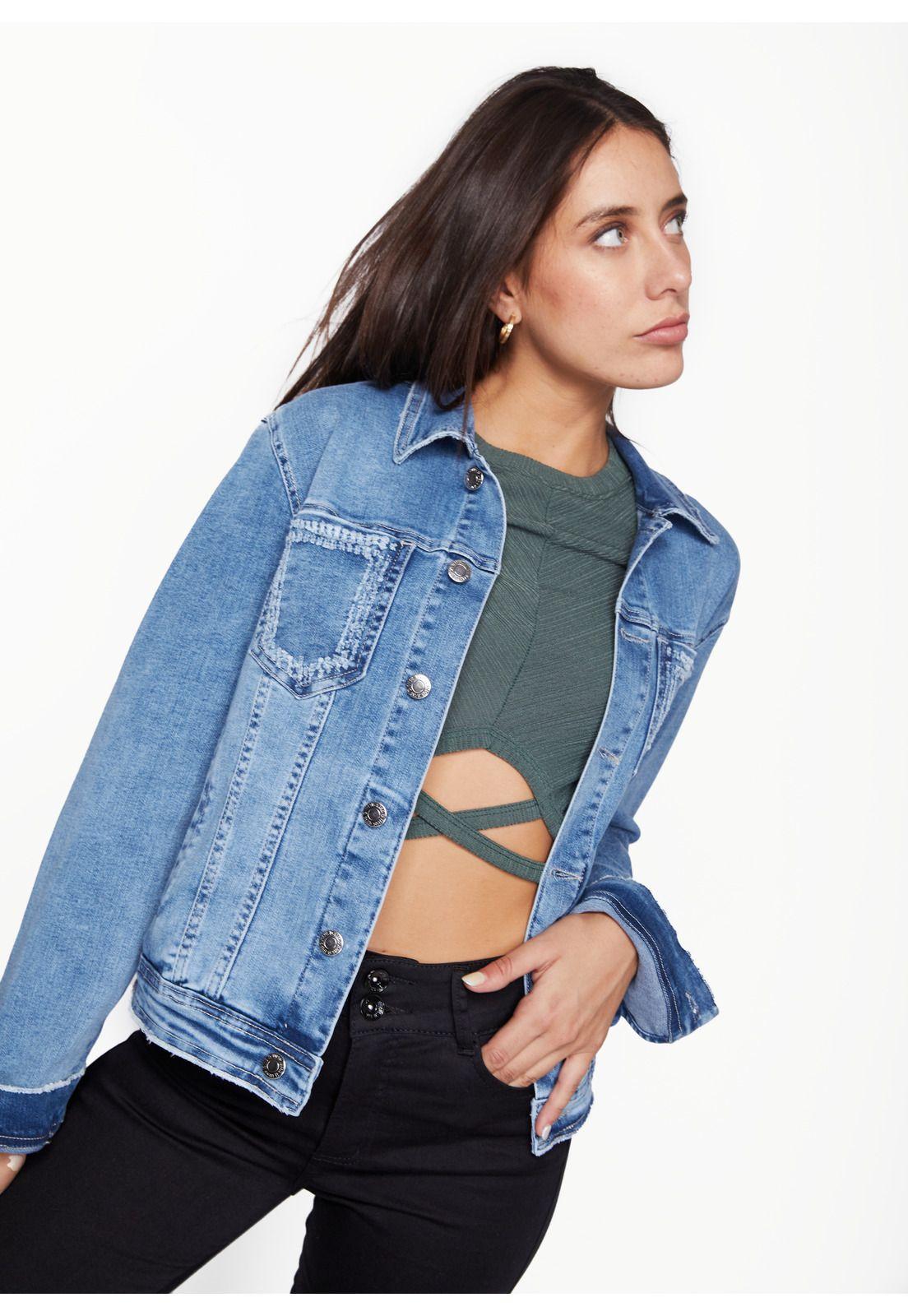 Chaqueta Leo Regular Detalles en Bolsillos Azul Efesis-1