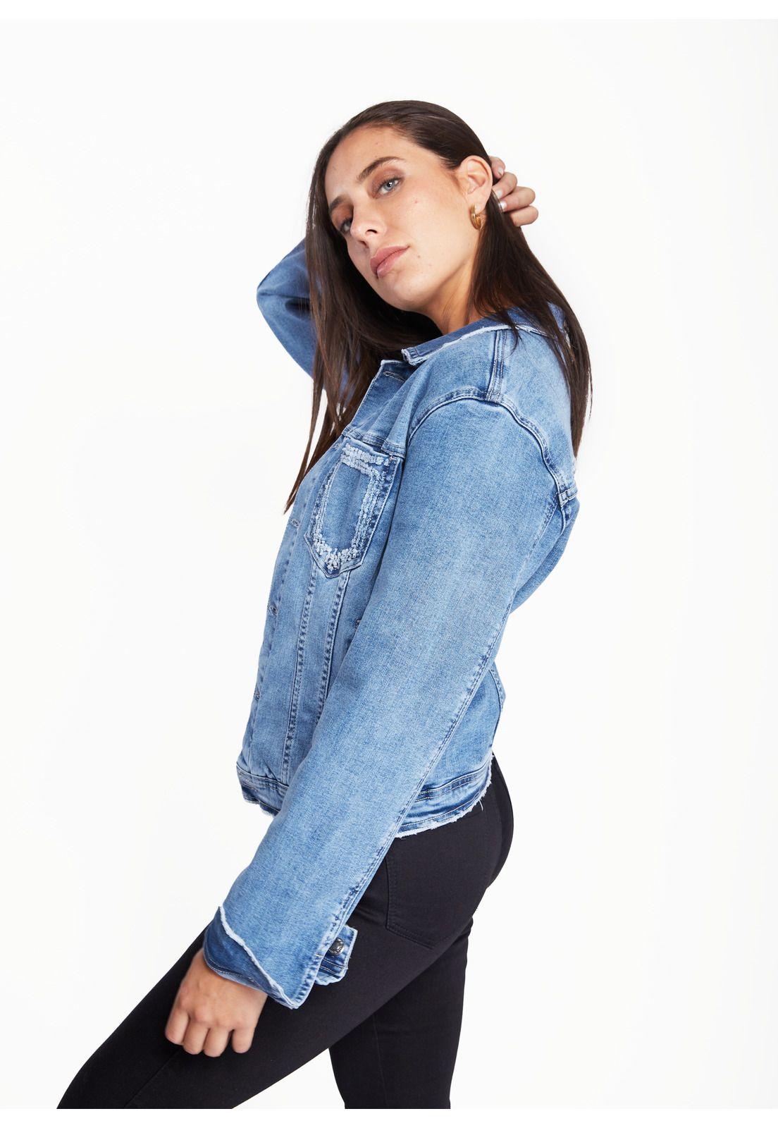Chaqueta Leo Regular Detalles en Bolsillos Azul Efesis-2