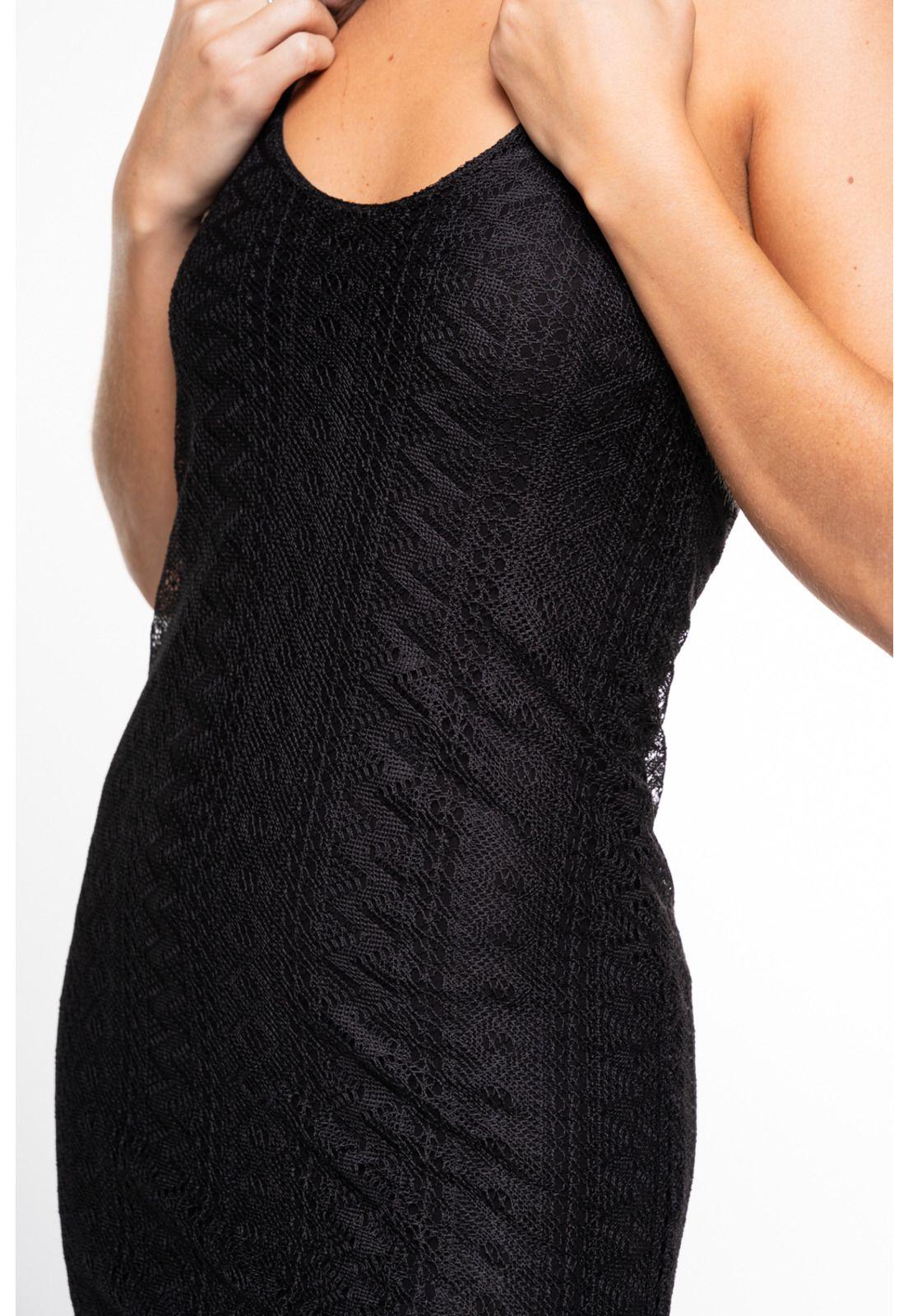 Vestido Aroa Largo con Encaje Negro Efesis-4