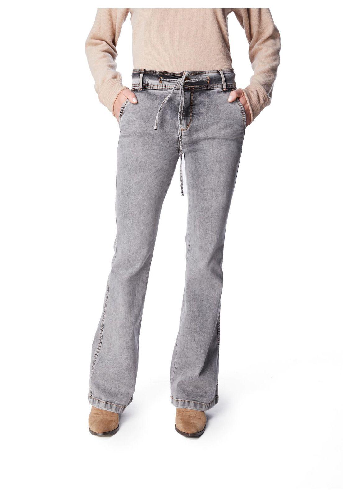 JEANS MACEIO FLARE PRETINA ANCHA C/ LAZO GRIS-1