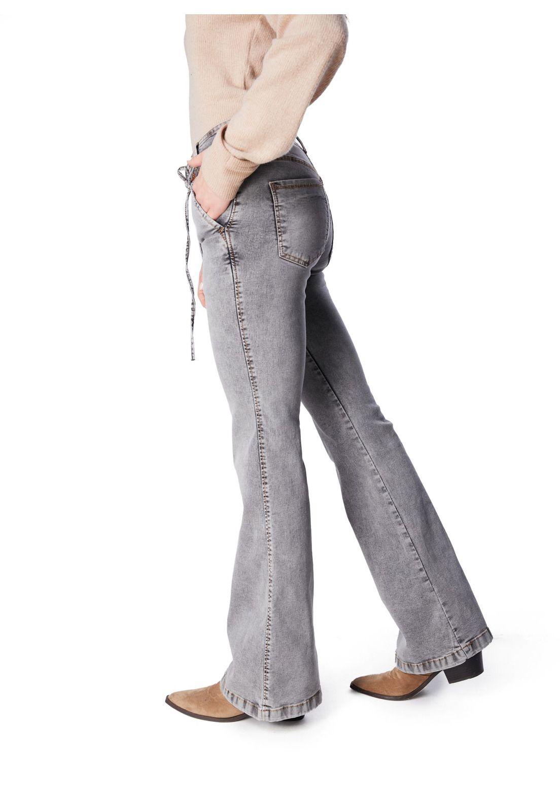 JEANS MACEIO FLARE PRETINA ANCHA C/ LAZO GRIS-2