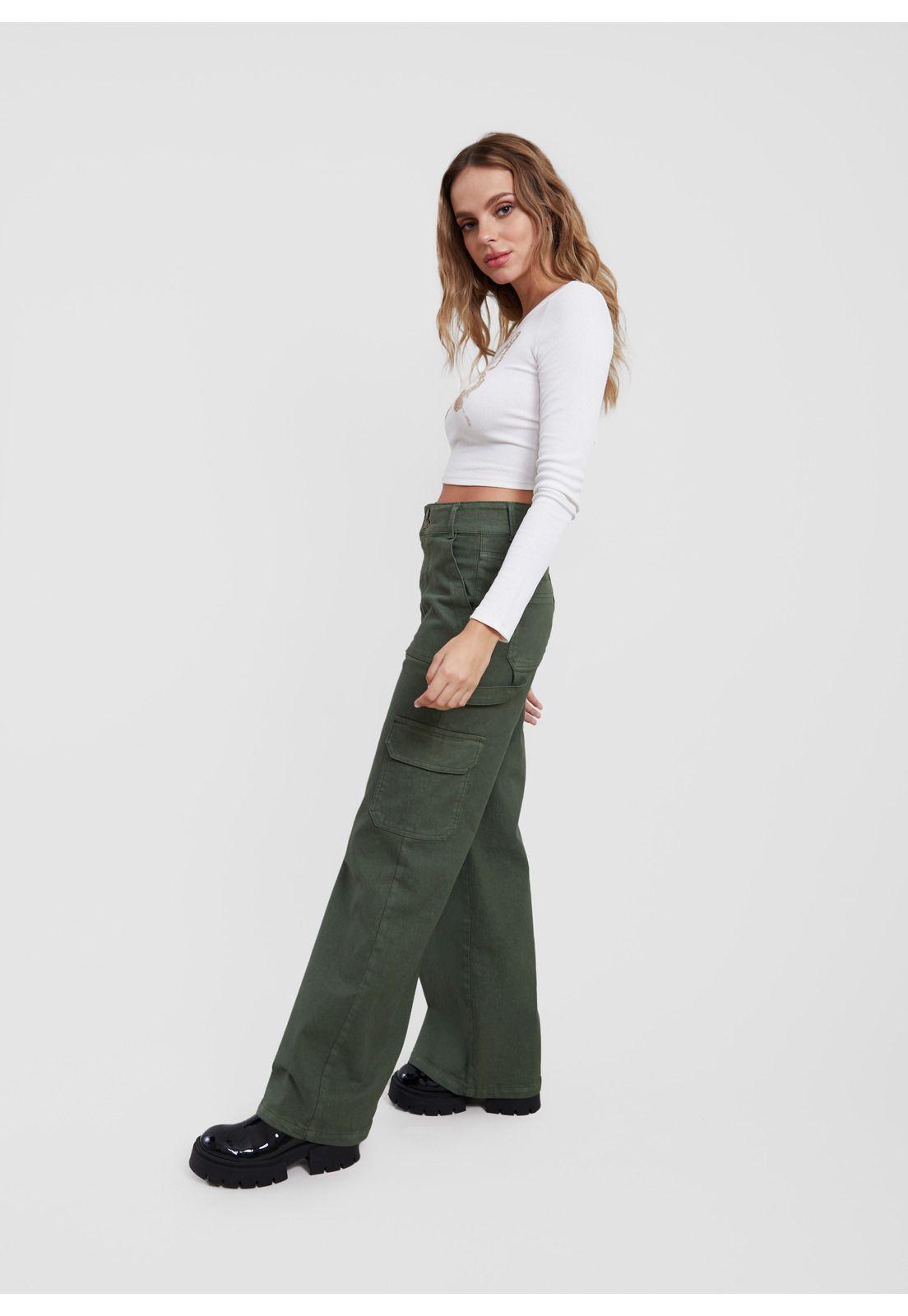 Pantalón Naos Palazzo Cargo Verde Efesis-2