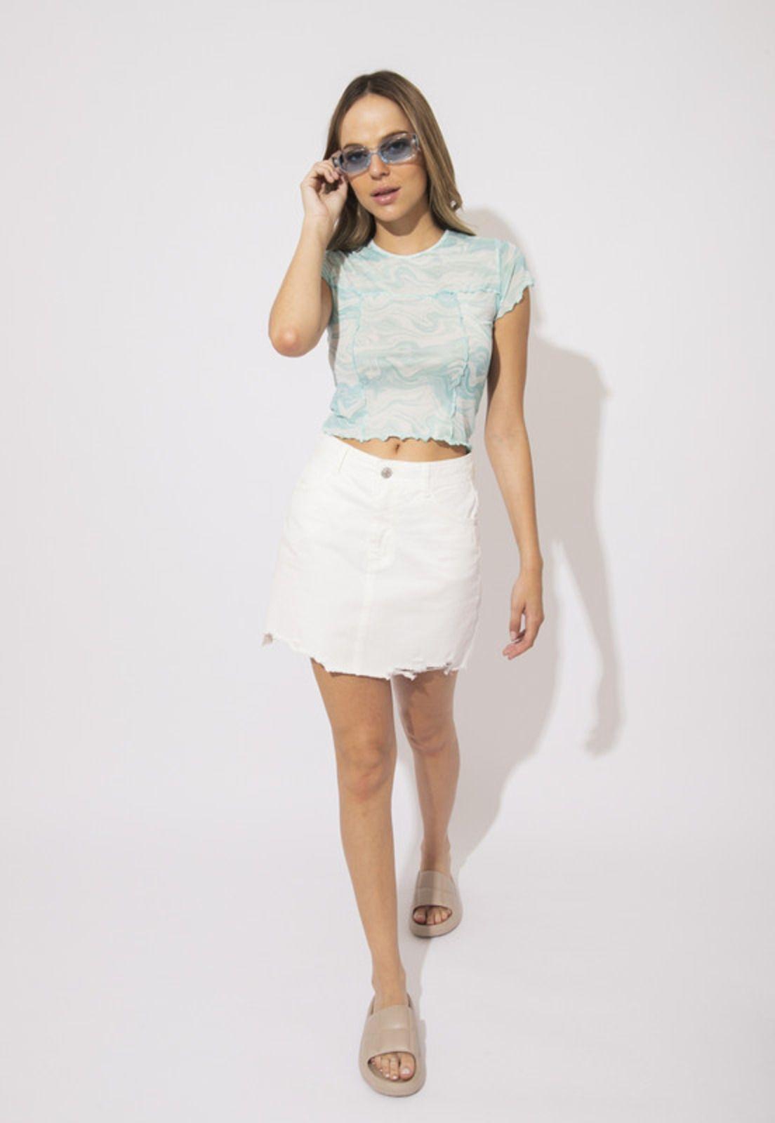 Falda Liv Slim Basta Deshilachada Blanca Efesis-0