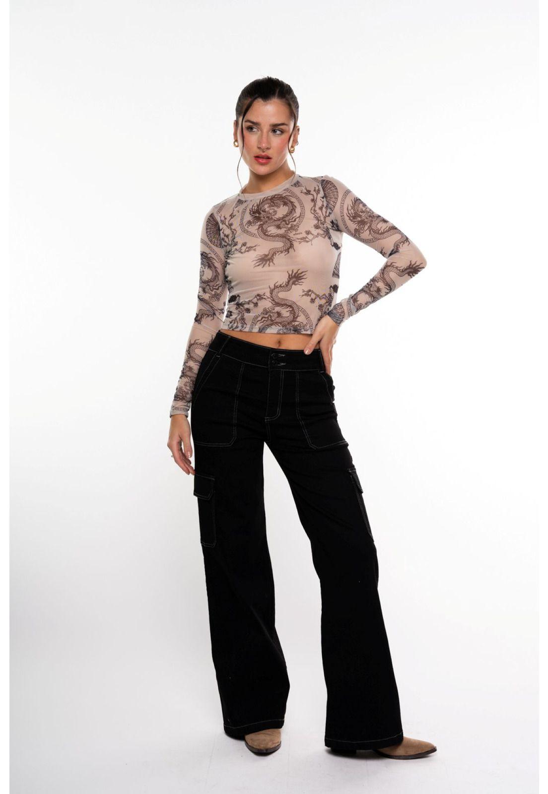 JEANS PALAZZO NAOS CARGO HILO GRIS CONTRATONO NEGRO EFESIS-1