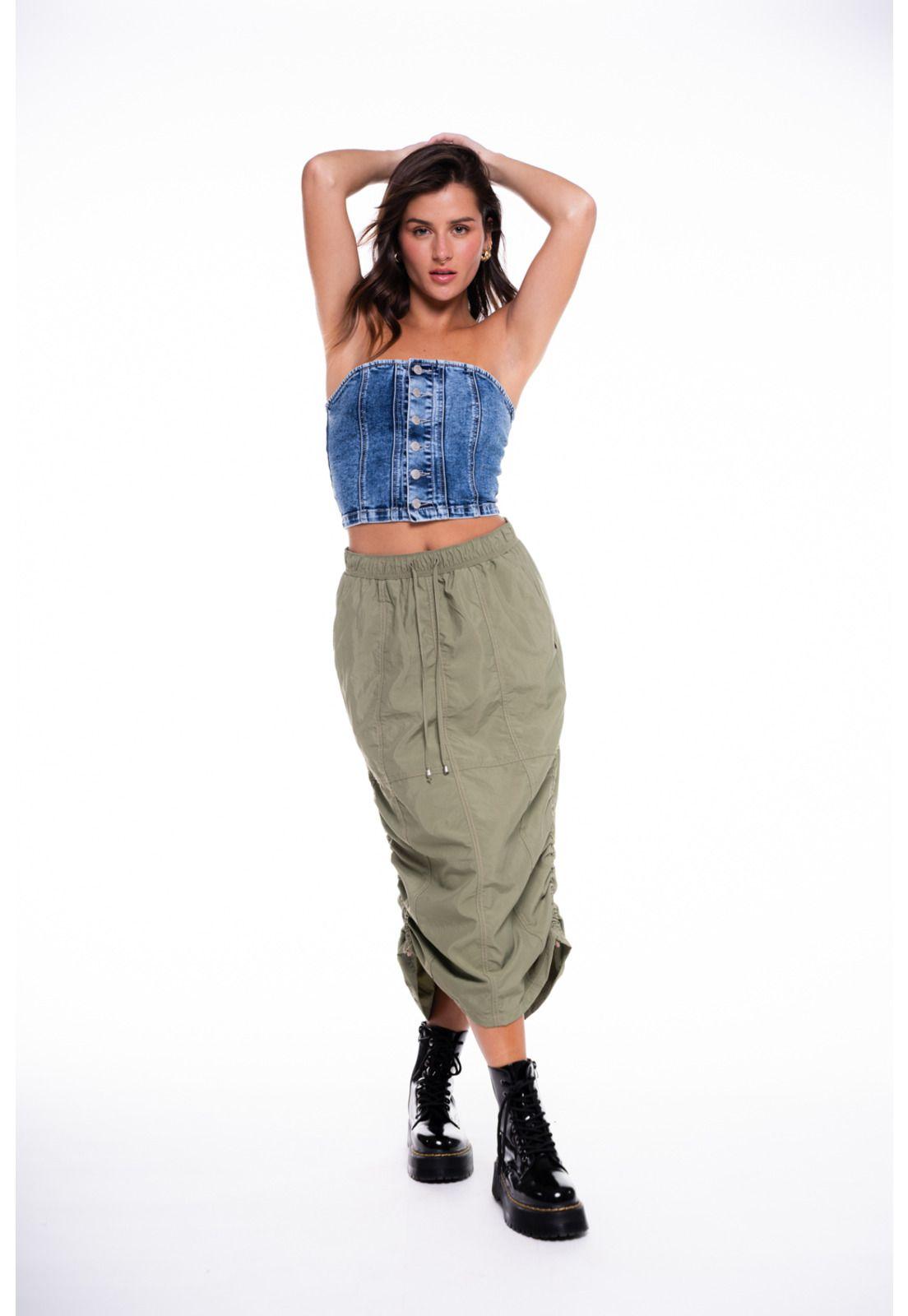 Falda Louis Parachute Nylon Verde Efesis-0