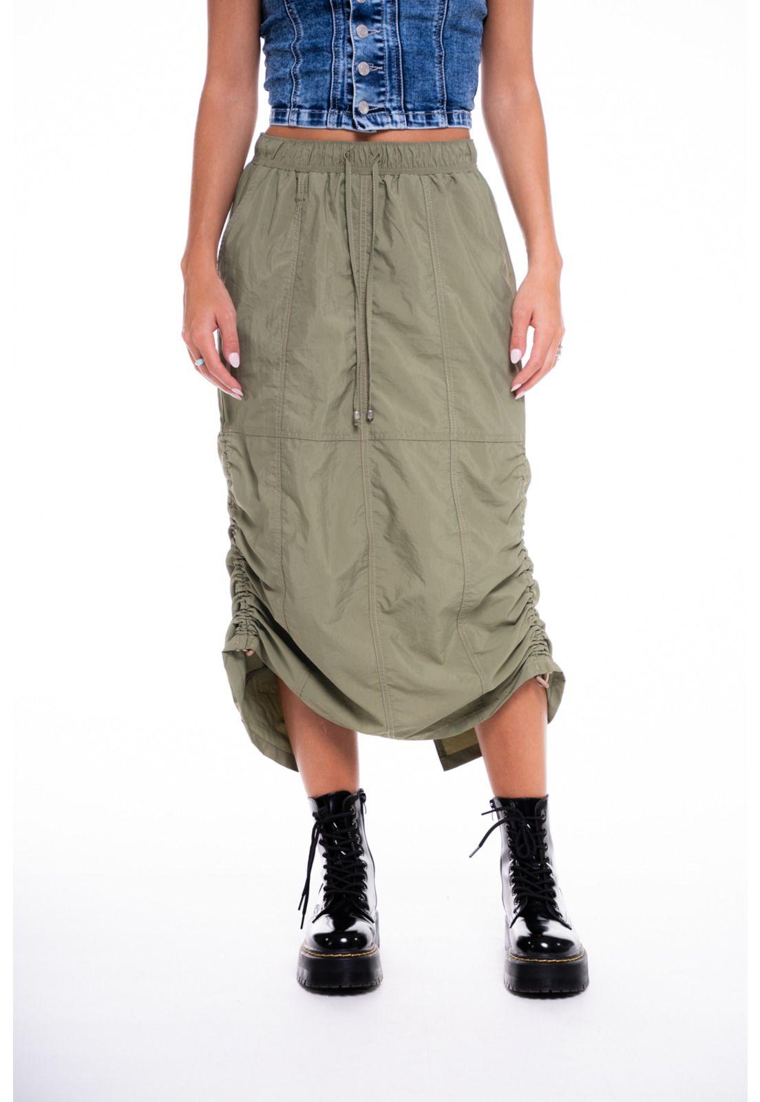 Falda Louis Parachute Nylon Verde Efesis-1