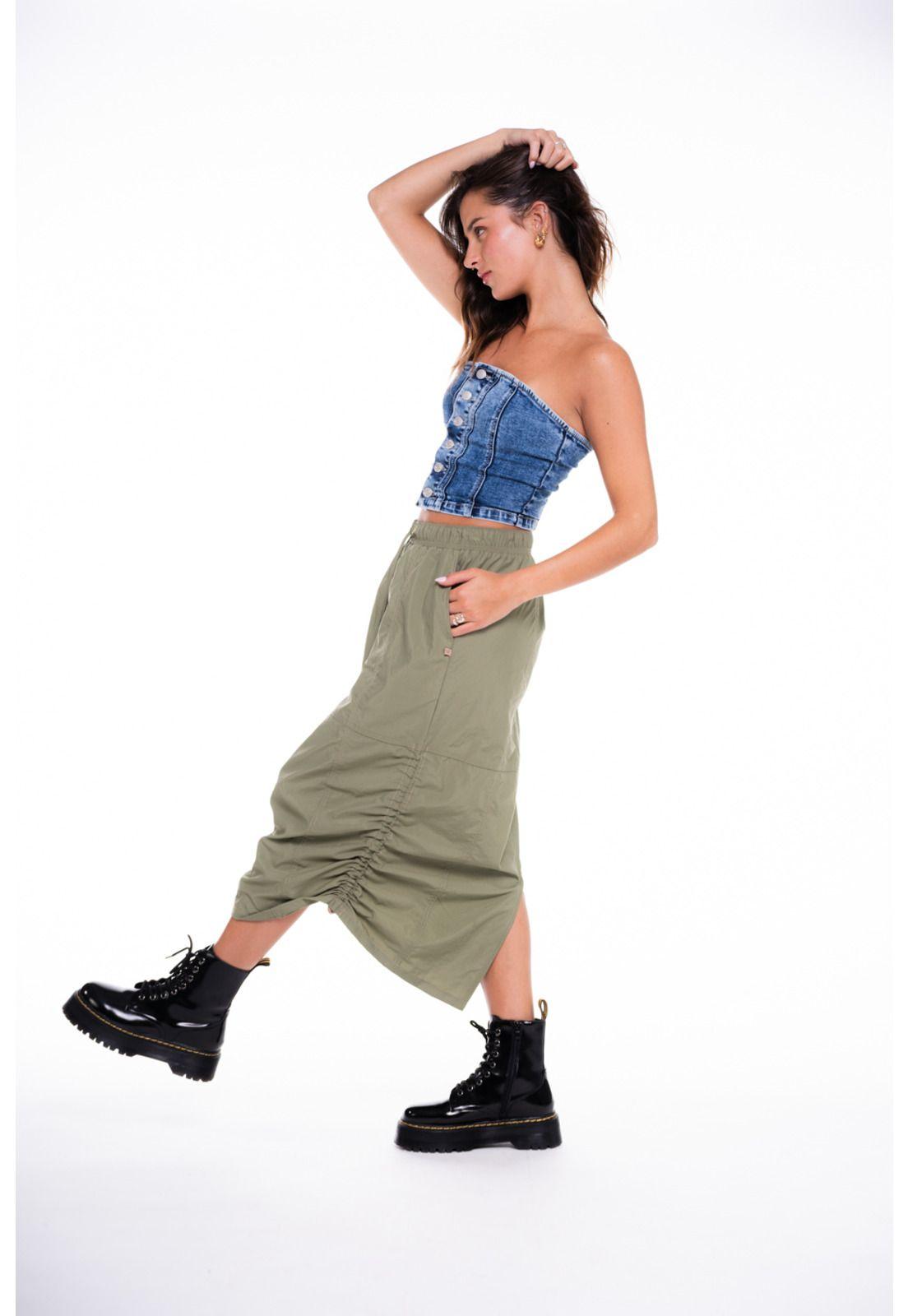 Falda Louis Parachute Nylon Verde Efesis-2