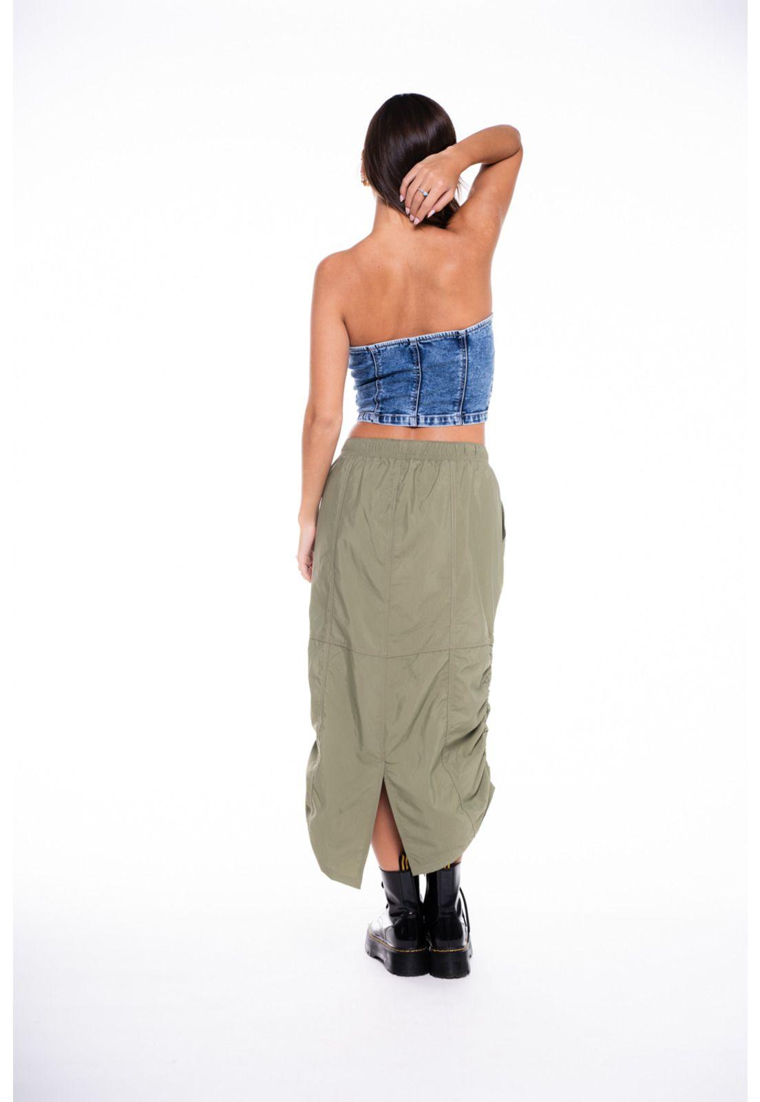 Falda Louis Parachute Nylon Verde Efesis-4