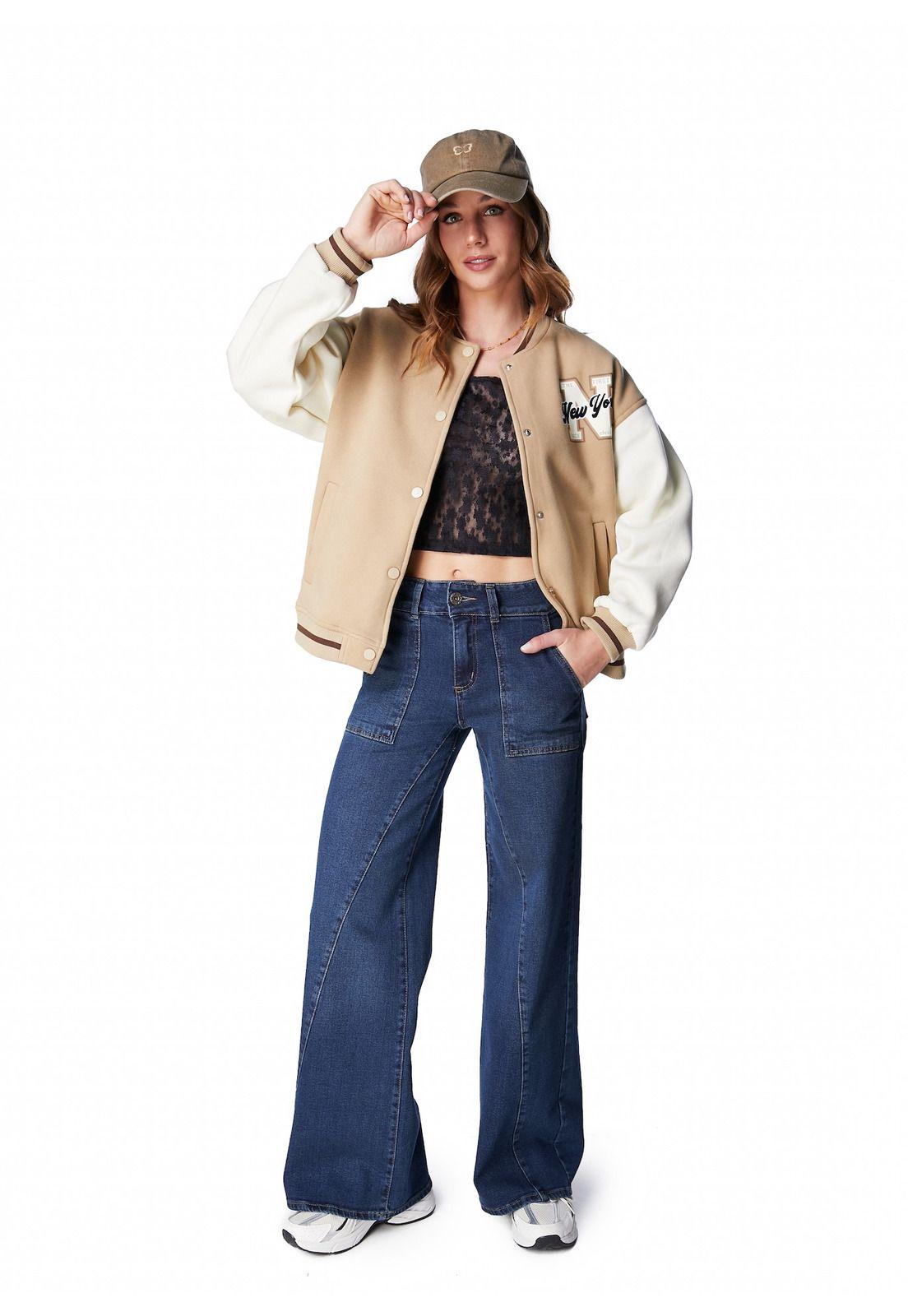 CHAQUETA ZEUS BOMBER BICOLOR ESTAMPADA-0