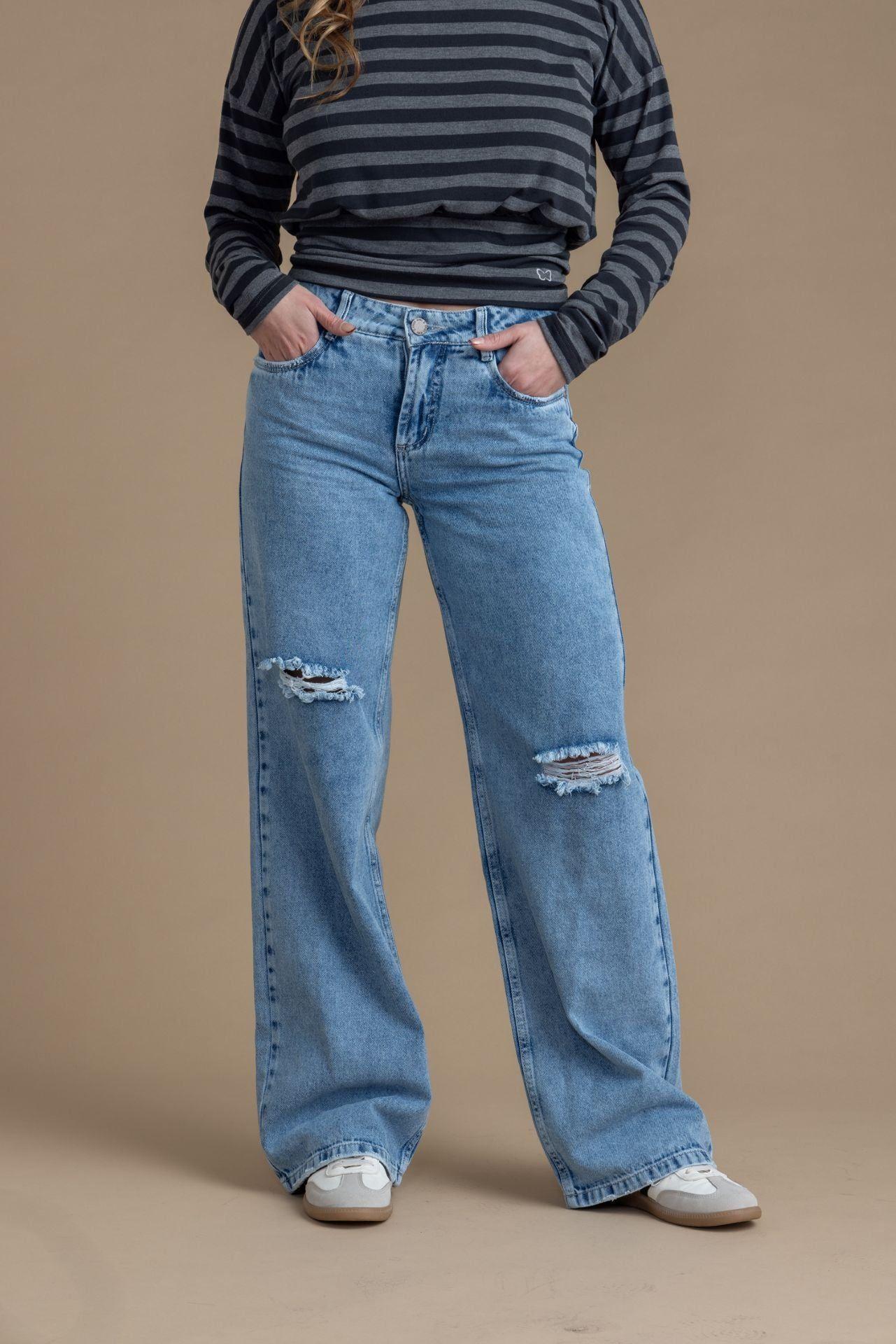Jeans Mariola Wide Roturas Azul Efesis-1