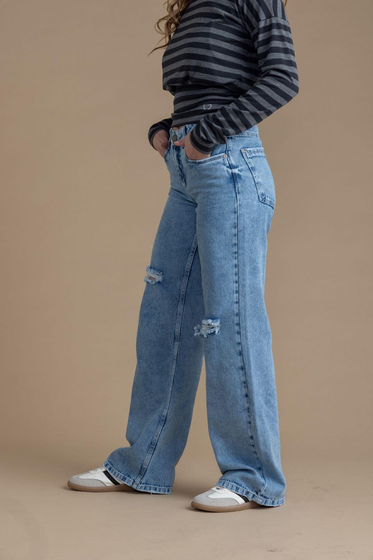 Jeans Mariola Wide Roturas Azul Efesis-2