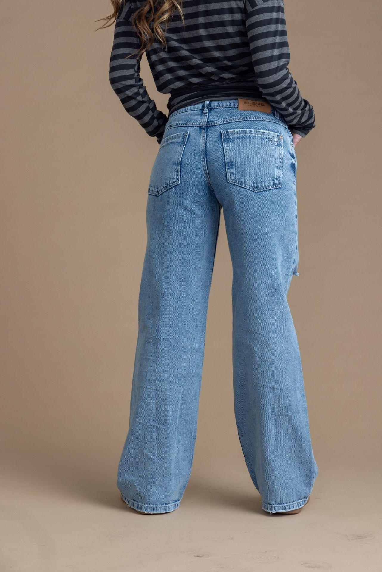 Jeans Mariola Wide Roturas Azul Efesis-3