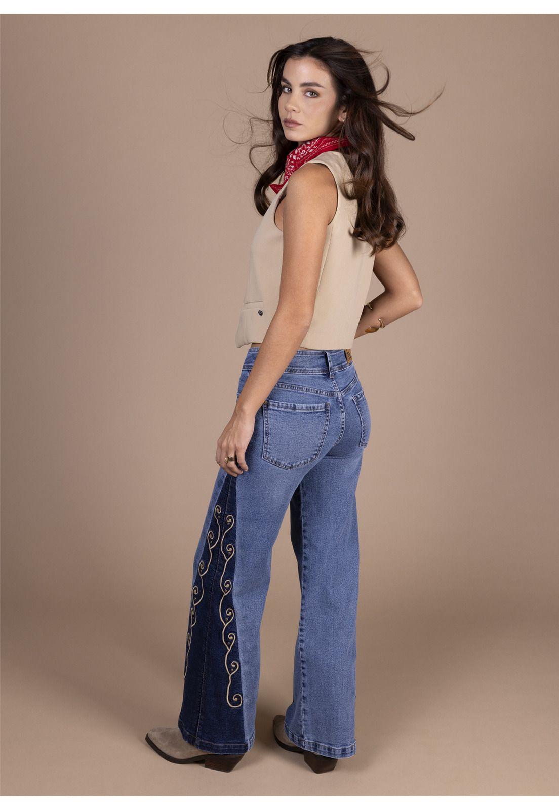 JEANS VIRGO PALAZZO BORDADO Y TACHAS AZUL EFESIS-0