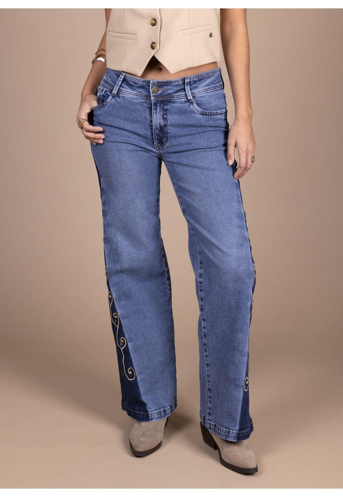 JEANS VIRGO PALAZZO BORDADO Y TACHAS AZUL EFESIS-2