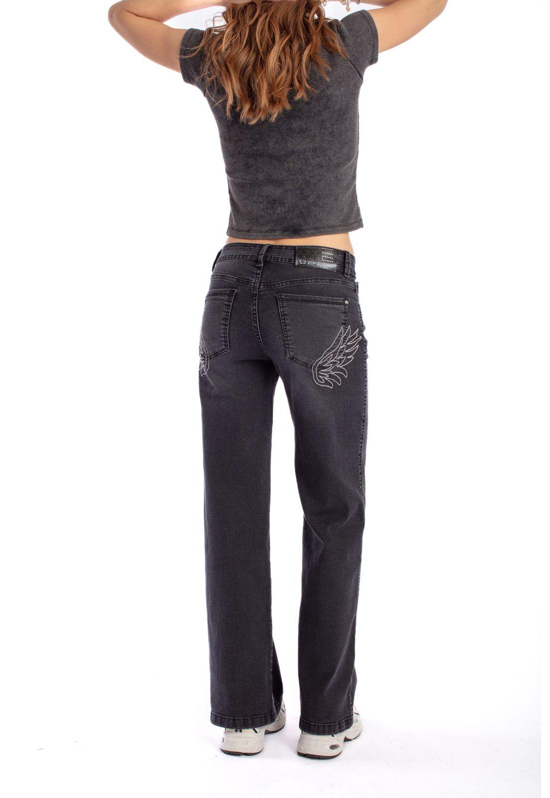 JEANS ANGEL WIDE BORDADO ALAS BOL TRASERO NEGRO EFESIS-3