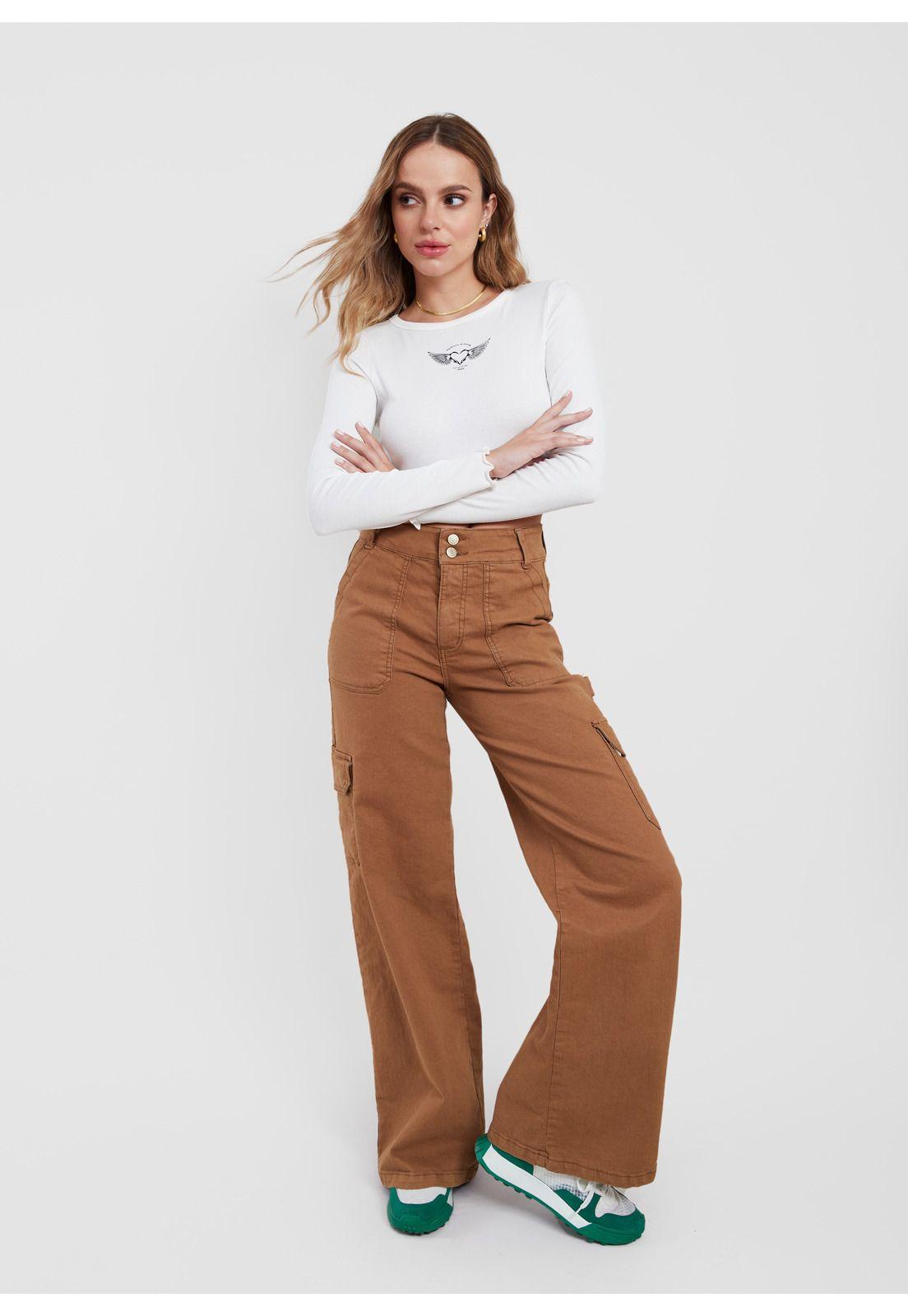 Polera Renny Crop Rulet y Estampado Color Crudo Efesis-0