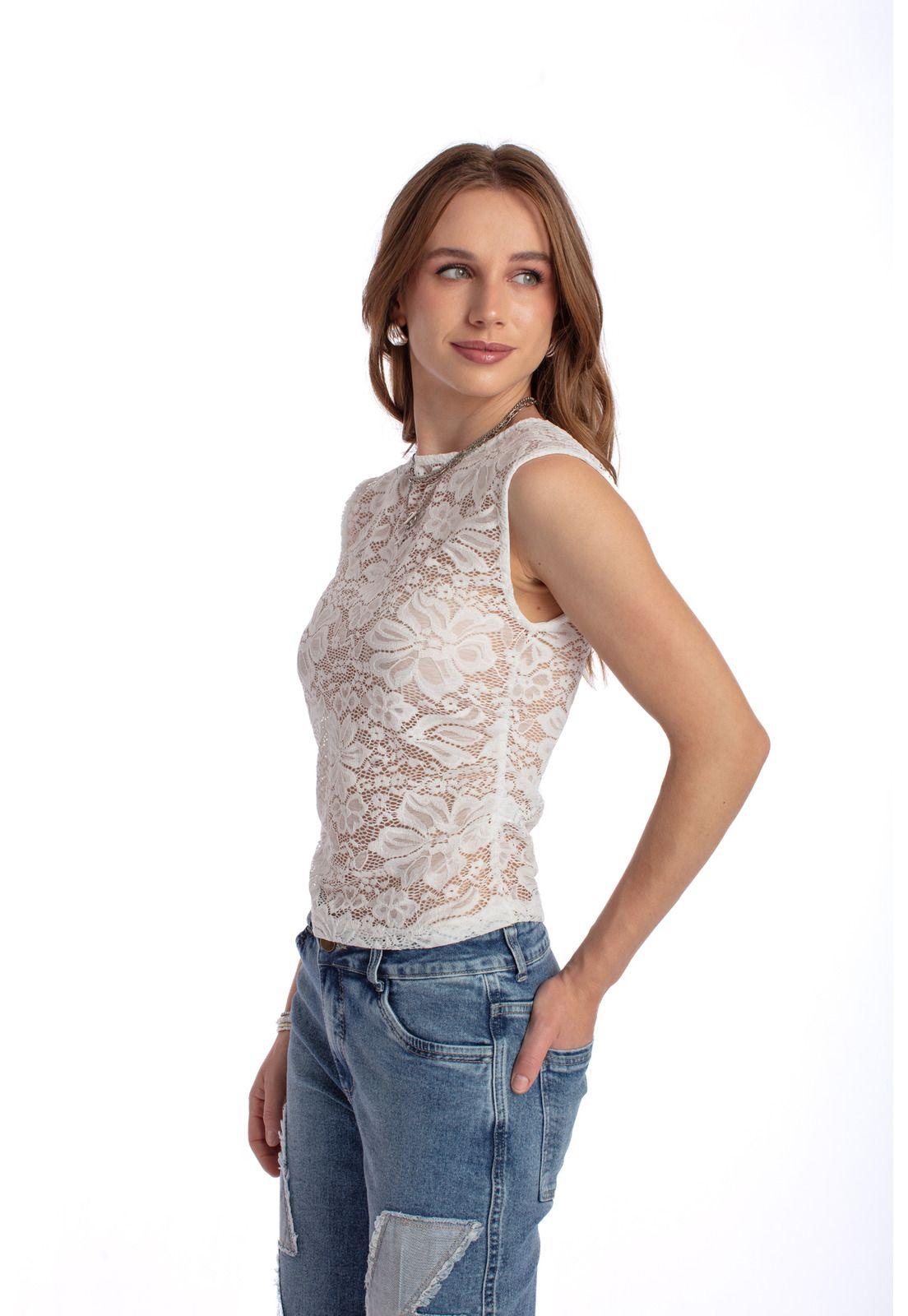 POLERA LACE REGULAR ENCAJE BLANCO EFESIS-1
