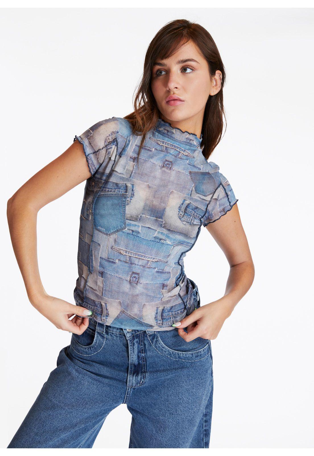 Polera Jania Crop Malla Denim Azul Efesis-0