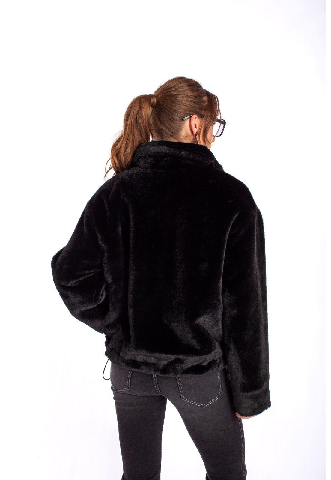 CHAQUETA ZANY REGULAR PELUDA NEGRO EFESIS-3