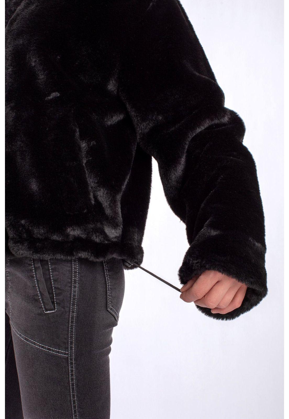 CHAQUETA ZANY REGULAR PELUDA NEGRO EFESIS-5