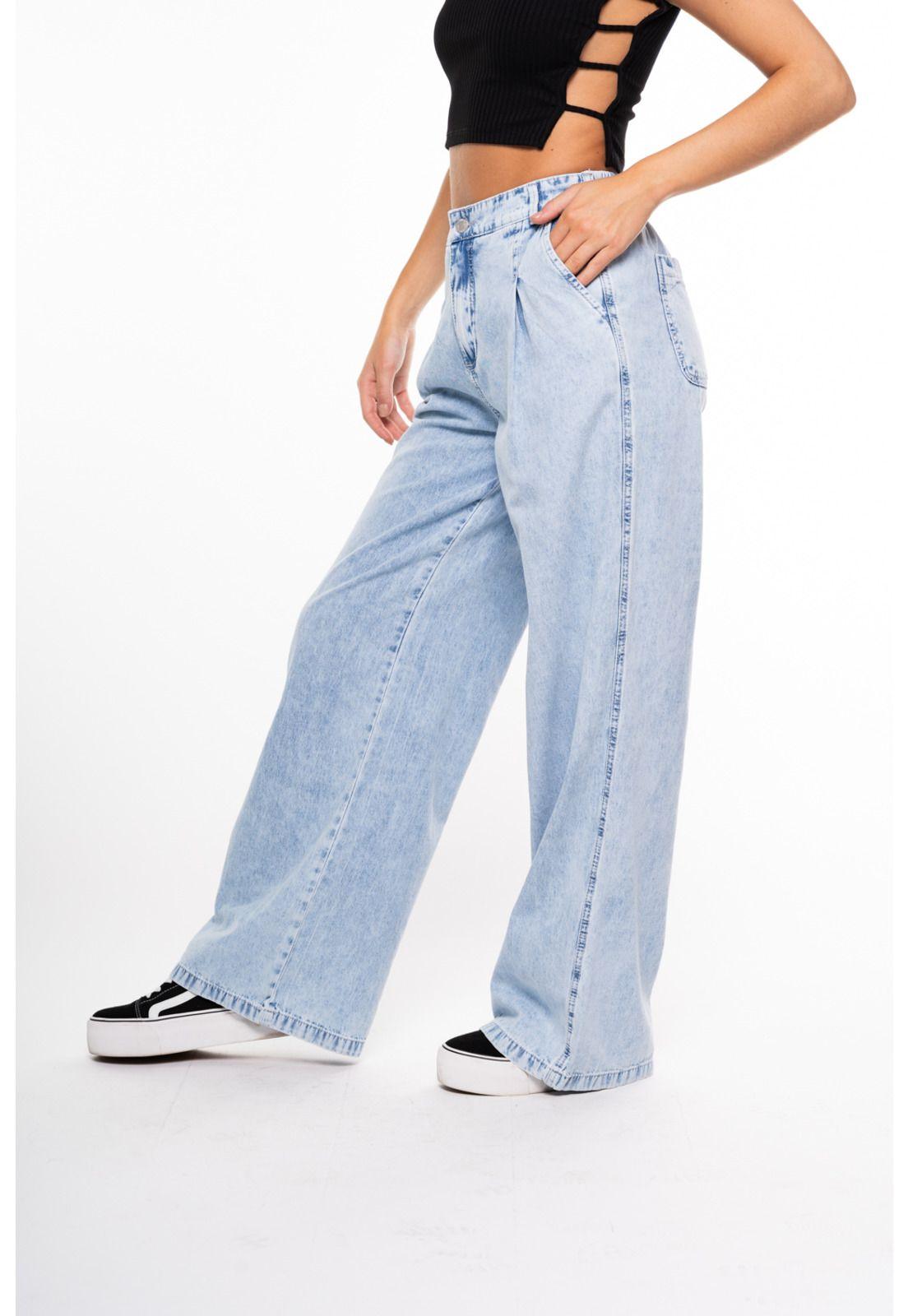 Jeans Moni Palazzo Pinza y Pretina Elasticada Azul Efesis-2