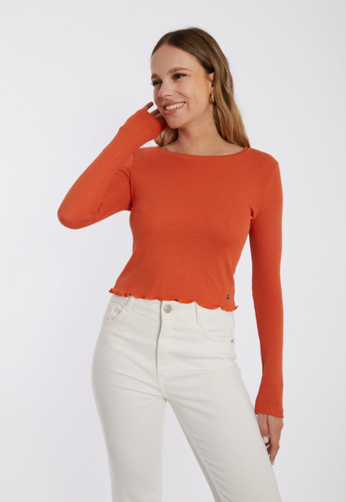 Polera Regular Carey Rulet Naranja-0