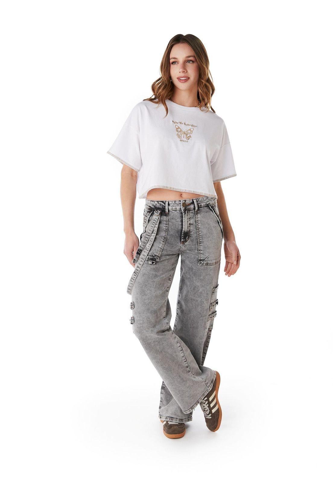 JEANS ZAHIR WIDE TRABAS BOLSILLO PARCHE GRIS EFESIS-0