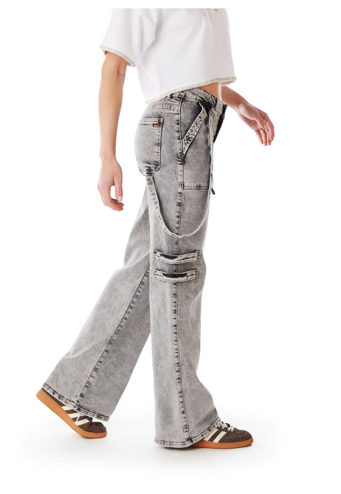 JEANS ZAHIR WIDE TRABAS BOLSILLO PARCHE GRIS EFESIS-2