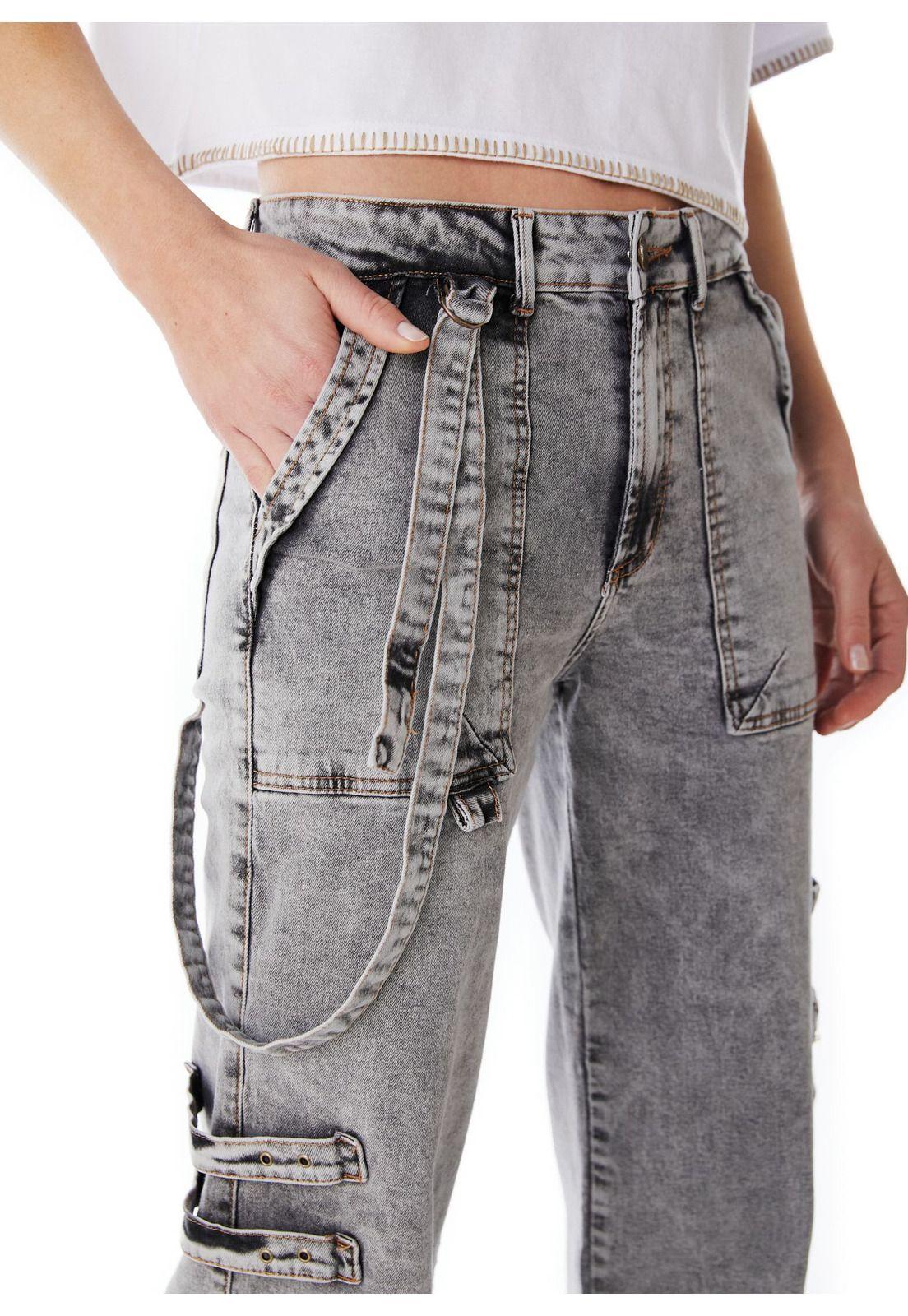 JEANS ZAHIR WIDE TRABAS BOLSILLO PARCHE GRIS EFESIS-5